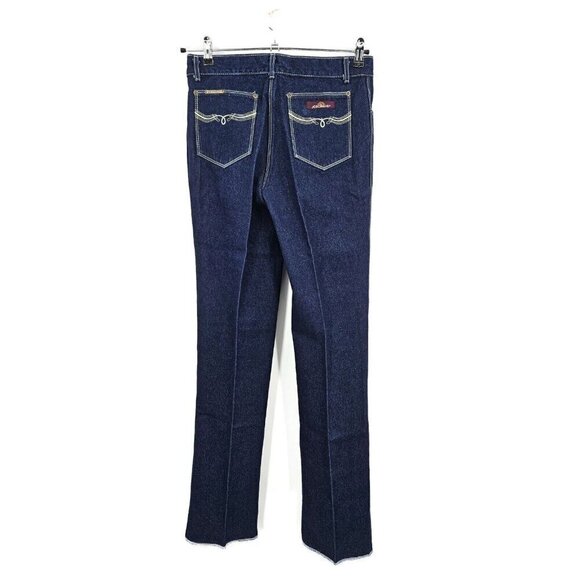 VTG Deadstock Jordache Jeans Womens 31 Horse Head Logo Raw Edge Dark Wash - Picture 4 of 8